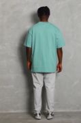 Unisex Oversize Düz Bisiklet Yaka T-Shirt - Mint Yeşili resmi