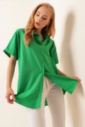 20120 Oversize Kısa Kollu Gömlek - Yeşil resmi
