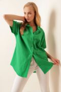 20120 Oversize Kısa Kollu Gömlek - Yeşil resmi
