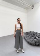 230 Gr Poly Viscose Full Lycra Metal Toka Aksesuarli Pantolon resmi