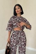 Leopar T-Shirt Ve Pantolon Takım resmi