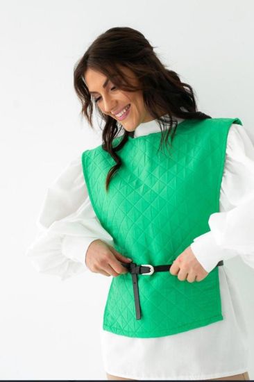 Yeşil Kemerli Gömlek Ve Panço Takım resmi