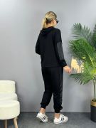 Kadın Uzun Kollu Kapüşonlu Oversize Sweat Ve Pantolon Ikili Takım resmi