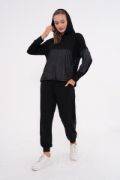 Kadın Uzun Kollu Kapüşonlu Oversize Sweat Ve Pantolon Ikili Takım resmi