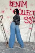 Mavi Geniş Paça Jeans Pantolon resmi
