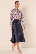 15806 Saten Etek - Lacivert resmi