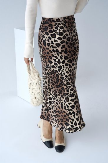 Midi Saten Etek - Leopar resmi