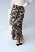 Midi Saten Etek - Leopar resmi