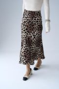 Midi Saten Etek - Leopar resmi
