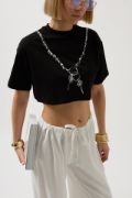 Baskılı Crop T-Shirt resmi