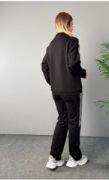 Kadın Fermuar Ve Ekose Detay Sweatshirt Ve Pantolon üç Iplik Kumaş Ikili Takım resmi