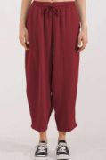 6591 Dokuma Şalvar Pantolon - Bordo resmi
