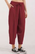 6591 Dokuma Şalvar Pantolon - Bordo resmi