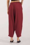 6591 Dokuma Şalvar Pantolon - Bordo resmi