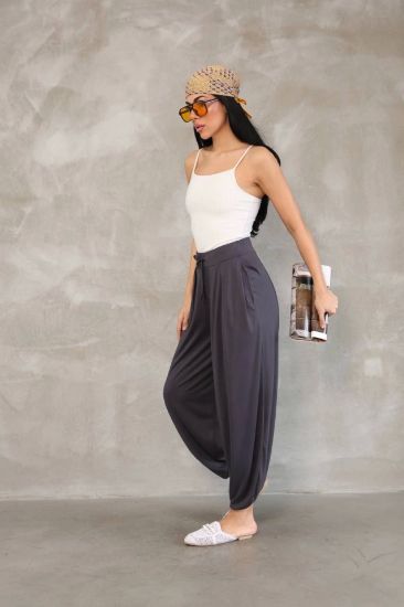 Osy Modal Yumuşak Dokulu Kumaş Şalvar Pantalon - Antrasit resmi