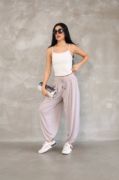 Osy Modal Yumuşak Dokulu Kumaş Şalvar Pantalon - Bej resmi