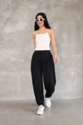 Osy Modal Yumuşak Dokulu Kumaş Şalvar Pantalon - Siyah resmi