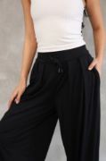 Osy Modal Yumuşak Dokulu Kumaş Şalvar Pantalon - Siyah resmi