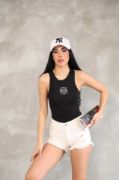 Kolsuz Nakışlı Badi Bluz - Siyah resmi