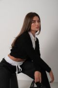 Biyeli Crop Triko Hırka resmi