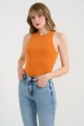 Örme Bisiklet Yaka Atlet - Oranj resmi