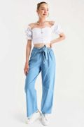 6469 BOL PAÇA JEANS PANTOLON - Mavi resmi