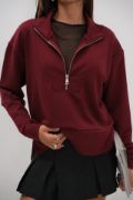 Fermuar Ve Dikiş Detaylı Sweatshirt resmi