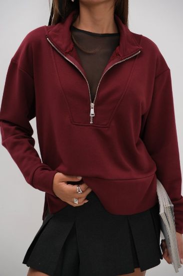 Fermuar Ve Dikiş Detaylı Sweatshirt resmi