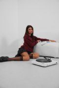 Fermuar Ve Dikiş Detaylı Sweatshirt resmi
