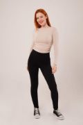 Yaka Detay Uzun Kollu Basic Krem Bluz resmi