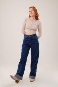 Ters Dikişli Basic Krem Body Bluz resmi