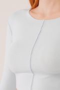 Ters Dikişli Basic Bebe Mavisi Body Bluz resmi
