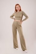 Fitilli Bluz Ve Pantolon Yeşil İkili Takım resmi