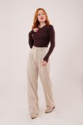Premium Model Oturtmalı Krem Pantolon resmi