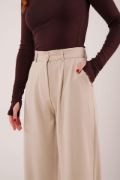 Premium Model Oturtmalı Krem Pantolon resmi