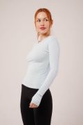 Uzun Kollu Basic Bebe Mavisi Bluz resmi