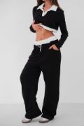 Polo Yaka Garnili Crop Sweatshirt resmi