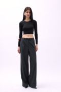 Bisiklet Yaka Dokulu Crop resmi