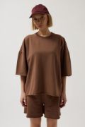 Oversize Lazer Kesim Bisiklet Yaka T-Shirt resmi