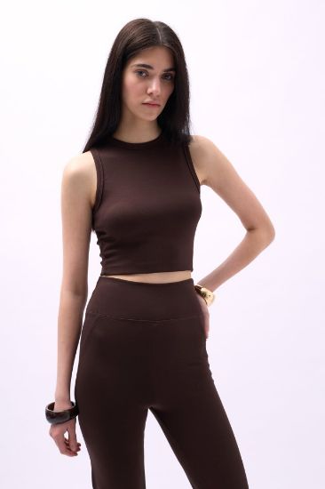 Yüzücü Yaka Crop Bluz resmi