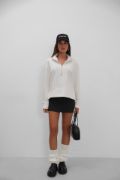 Fermuar Ve Dikiş Detaylı Sweatshirt resmi