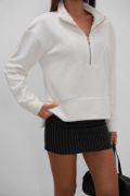 Fermuar Ve Dikiş Detaylı Sweatshirt resmi