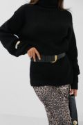 Oversize Balıkçı Yaka Triko Tunik resmi