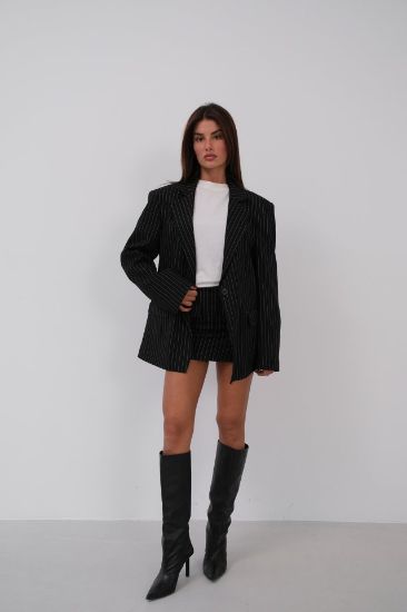 Cepli Çizgili Mini Etek resmi