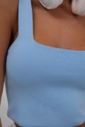 Tek Omuz Crop Bluz resmi