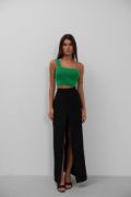 Tek Omuz Crop Bluz resmi