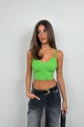 V Yaka Crop Bluz resmi