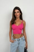 V Yaka Crop Bluz resmi