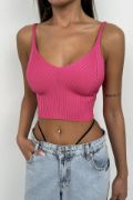 V Yaka Crop Bluz resmi