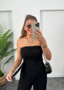 Kadın Sandy Kumaş Starplez Bluz Ve Palazzo Pantolon Ikili Takım resmi